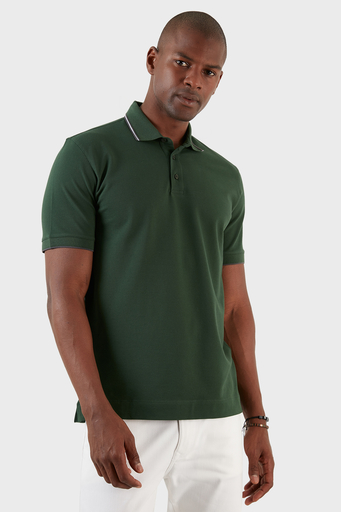 Exxe Pamuklu Regular Fit Düğmeli T Shirt Erkek Polo EX661 YEŞİL - 5