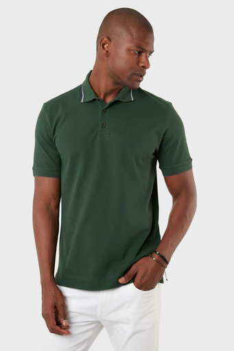 Exxe Pamuklu Regular Fit Düğmeli T Shirt Erkek Polo EX661 YEŞİL - 7