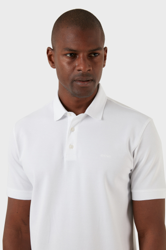 Exxe Pamuklu Regular Fit Düğmeli T Shirt Erkek Polo EX661D BEYAZ - 9