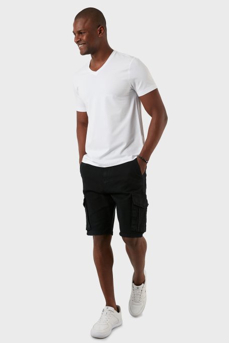 Exxe Pamuklu Regular Fit V Yaka Basic Erkek T Shirt EXXEMODJ000V BEYAZ - 2