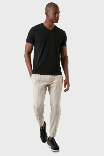 Exxe Pamuklu Regular Fit V Yaka Basic Erkek T Shirt EXXEMODJ000V SİYAH - 8