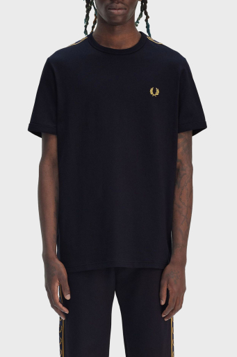 Fred Perry % 100 Pamuk Logo Baskılı Regular Fit Bisiklet Yaka Erkek T Shirt M4613 W75 LACİVERT - 1