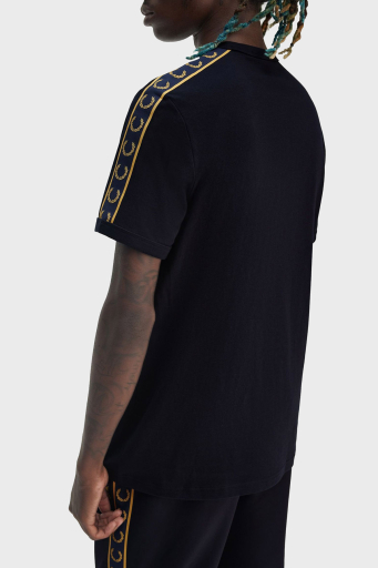 Fred Perry % 100 Pamuk Logo Baskılı Regular Fit Bisiklet Yaka Erkek T Shirt M4613 W75 LACİVERT - 3
