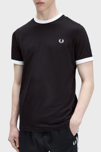 Fred Perry % 100 Pamuk Logo Baskılı Regular Fit Bisiklet Yaka Erkek T Shirt M4620 102 SİYAH - 3