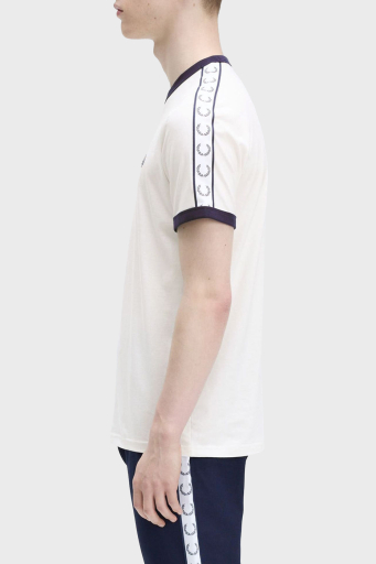Fred Perry % 100 Pamuk Logo Baskılı Regular Fit Bisiklet Yaka Erkek T Shirt M4620 129 BEYAZ - 2