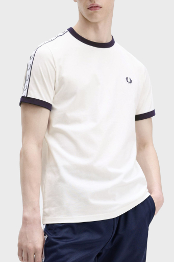 Fred Perry % 100 Pamuk Logo Baskılı Regular Fit Bisiklet Yaka Erkek T Shirt M4620 129 BEYAZ - 3