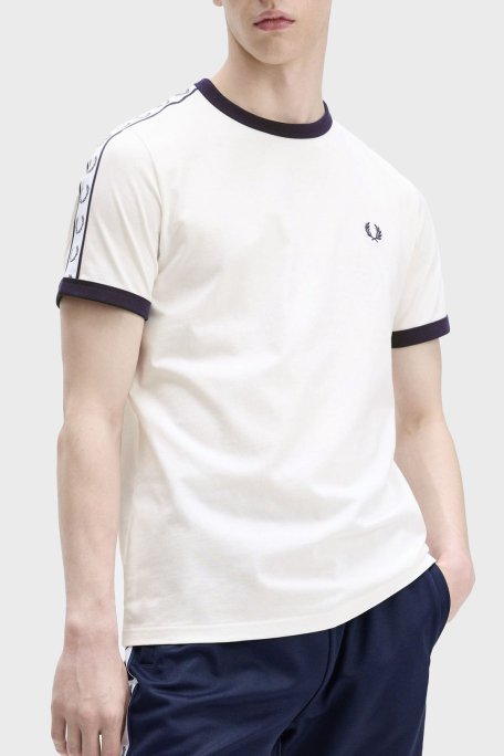 Fred Perry % 100 Pamuk Logo Baskılı Regular Fit Bisiklet Yaka Erkek T Shirt M4620 129 BEYAZ - 2