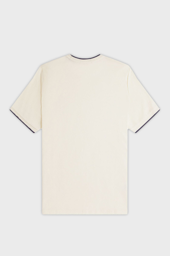 Fred Perry % 100 Pamuk Regular Fit Şerit Detaylı Bisiklet Yaka Erkek T Shirt M8585 560 EKRU - 7