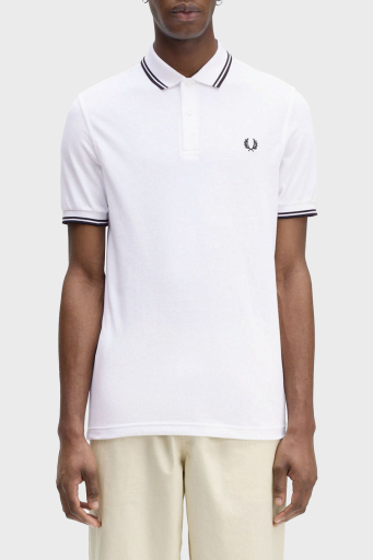 Fred Perry % 100 Pamuk Regular Fit Şerit Detaylı Düğmeli Erkek Polo Yaka T Shirt M3600 200 BEYAZ - 1
