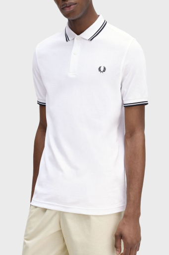 Fred Perry % 100 Pamuk Regular Fit Şerit Detaylı Düğmeli Erkek Polo Yaka T Shirt M3600 200 BEYAZ - 2