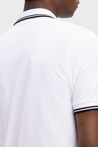 Fred Perry % 100 Pamuk Regular Fit Şerit Detaylı Düğmeli Erkek Polo Yaka T Shirt M3600 200 BEYAZ - 4