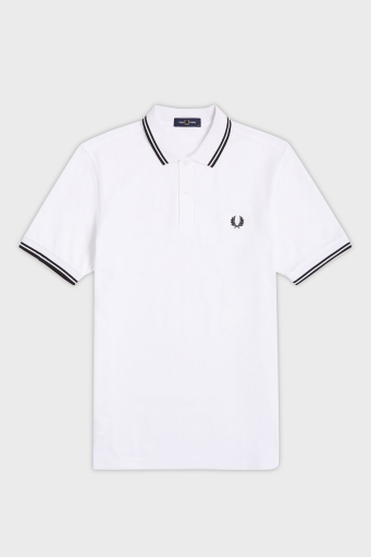 Fred Perry % 100 Pamuk Regular Fit Şerit Detaylı Düğmeli Erkek Polo Yaka T Shirt M3600 200 BEYAZ - 5