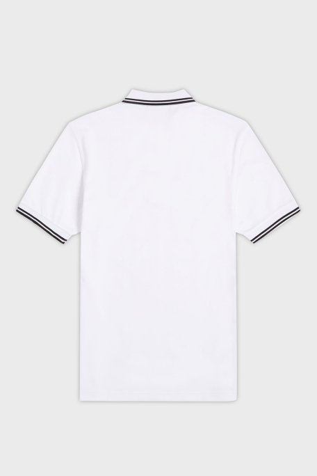 Fred Perry % 100 Pamuk Regular Fit Şerit Detaylı Düğmeli Erkek Polo Yaka T Shirt M3600 200 BEYAZ - 6