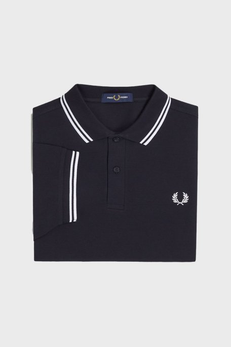 Fred Perry % 100 Pamuk Regular Fit Şerit Detaylı Düğmeli Erkek Polo Yaka T Shirt M3600 238 LACİVERT - 2