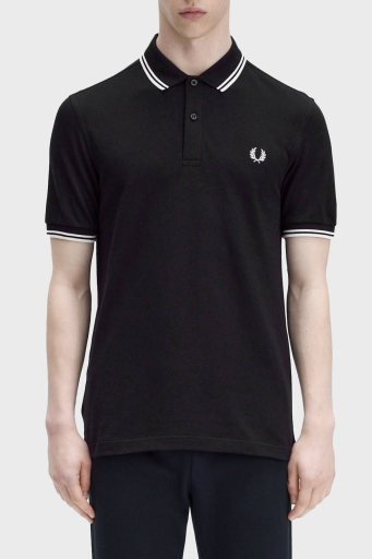 Fred Perry % 100 Pamuk Regular Fit Şerit Detaylı Düğmeli Erkek Polo Yaka T Shirt M3600 350 SİYAH - 1