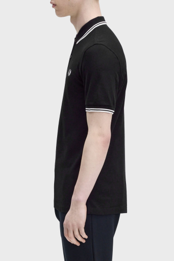 Fred Perry % 100 Pamuk Regular Fit Şerit Detaylı Düğmeli Erkek Polo Yaka T Shirt M3600 350 SİYAH - 2