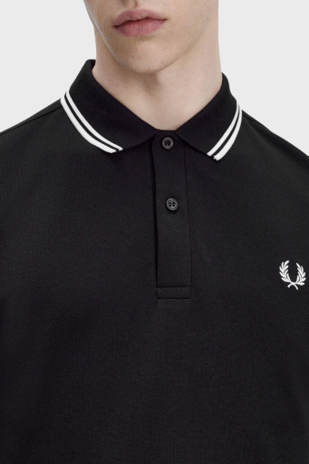Fred Perry % 100 Pamuk Regular Fit Şerit Detaylı Düğmeli Erkek Polo Yaka T Shirt M3600 350 SİYAH - 4