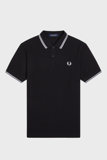 Fred Perry % 100 Pamuk Regular Fit Şerit Detaylı Düğmeli Erkek Polo Yaka T Shirt M3600 350 SİYAH - 5