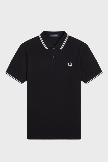 Fred Perry % 100 Pamuk Regular Fit Şerit Detaylı Düğmeli Erkek Polo Yaka T Shirt M3600 350 SİYAH - 5
