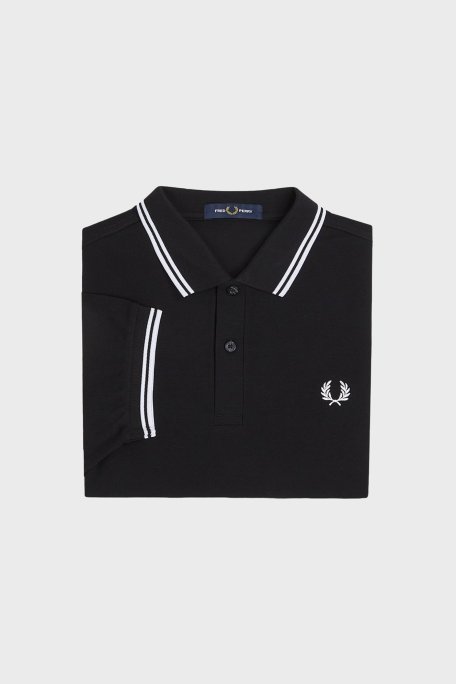 Fred Perry % 100 Pamuk Regular Fit Şerit Detaylı Düğmeli Erkek Polo Yaka T Shirt M3600 350 SİYAH - 7