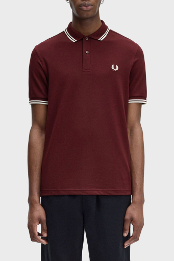 Fred Perry % 100 Pamuk Regular Fit Şerit Detaylı Düğmeli Erkek Polo Yaka T Shirt M3600 597 BORDO - 1