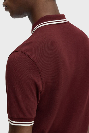 Fred Perry % 100 Pamuk Regular Fit Şerit Detaylı Düğmeli Erkek Polo Yaka T Shirt M3600 597 BORDO - 3