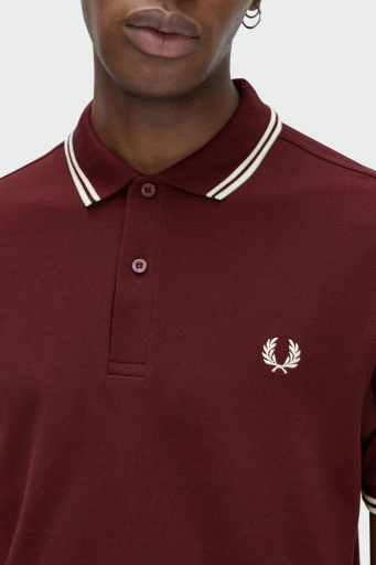 Fred Perry % 100 Pamuk Regular Fit Şerit Detaylı Düğmeli Erkek Polo Yaka T Shirt M3600 597 BORDO - 4