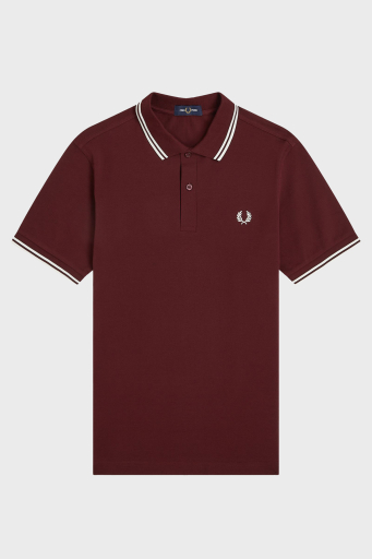 Fred Perry % 100 Pamuk Regular Fit Şerit Detaylı Düğmeli Erkek Polo Yaka T Shirt M3600 597 BORDO - 5