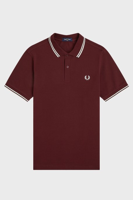 Fred Perry % 100 Pamuk Regular Fit Şerit Detaylı Düğmeli Erkek Polo Yaka T Shirt M3600 597 BORDO - 5