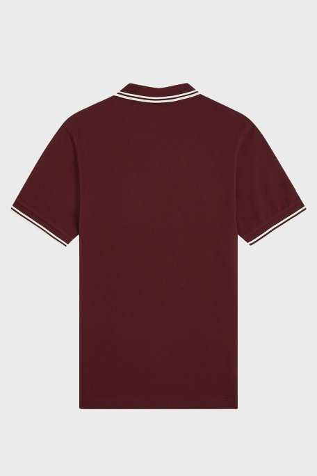Fred Perry % 100 Pamuk Regular Fit Şerit Detaylı Düğmeli Erkek Polo Yaka T Shirt M3600 597 BORDO - 6