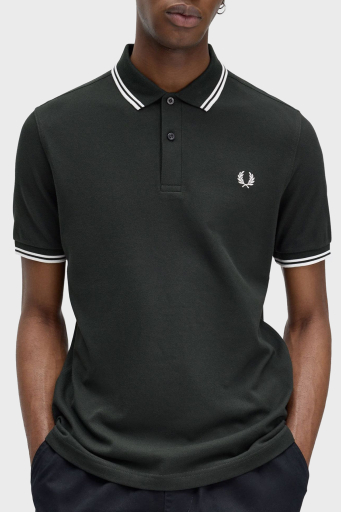 Fred Perry % 100 Pamuk Regular Fit Şerit Detaylı Düğmeli Erkek Polo Yaka T Shirt M3600 T50 KOYU YEŞİL - 2