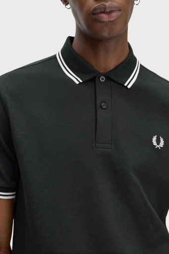 Fred Perry % 100 Pamuk Regular Fit Şerit Detaylı Düğmeli Erkek Polo Yaka T Shirt M3600 T50 KOYU YEŞİL - 3