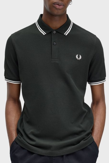 Fred Perry % 100 Pamuk Regular Fit Şerit Detaylı Düğmeli Erkek Polo Yaka T Shirt M3600 T50 KOYU YEŞİL - 3