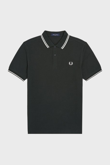 Fred Perry % 100 Pamuk Regular Fit Şerit Detaylı Düğmeli Erkek Polo Yaka T Shirt M3600 T50 KOYU YEŞİL - 4