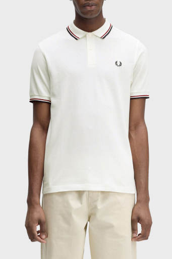 Fred Perry % 100 Pamuk Regular Fit Şerit Detaylı Düğmeli Erkek Polo Yaka T Shirt M3600 T60 EKRU - 1
