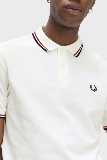 Fred Perry % 100 Pamuk Regular Fit Şerit Detaylı Düğmeli Erkek Polo Yaka T Shirt M3600 T60 EKRU - 2