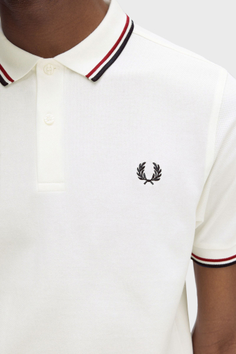 Fred Perry % 100 Pamuk Regular Fit Şerit Detaylı Düğmeli Erkek Polo Yaka T Shirt M3600 T60 EKRU - 3