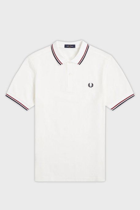 Fred Perry % 100 Pamuk Regular Fit Şerit Detaylı Düğmeli Erkek Polo Yaka T Shirt M3600 T60 EKRU - 4