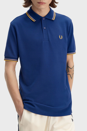Fred Perry % 100 Pamuk Regular Fit Şerit Detaylı Düğmeli Erkek Polo Yaka T Shirt M3600 Y28 MAVİ - 2