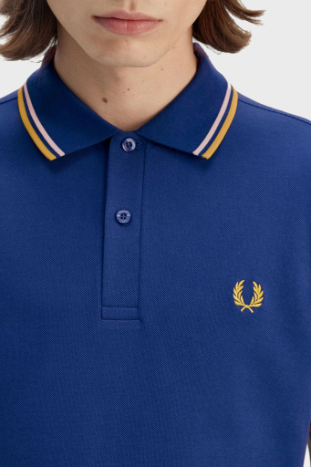 Fred Perry % 100 Pamuk Regular Fit Şerit Detaylı Düğmeli Erkek Polo Yaka T Shirt M3600 Y28 MAVİ - 3