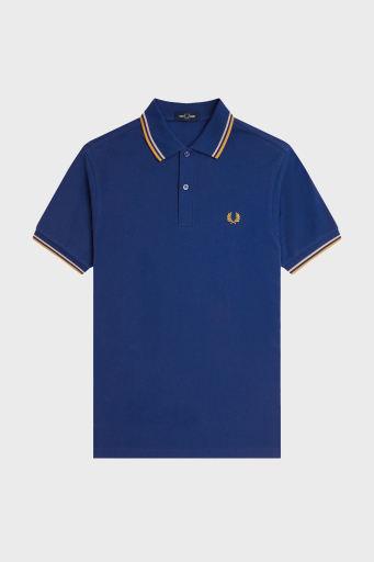 Fred Perry % 100 Pamuk Regular Fit Şerit Detaylı Düğmeli Erkek Polo Yaka T Shirt M3600 Y28 MAVİ - 4