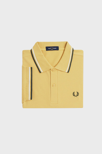 Fred Perry % 100 Pamuk Regular Fit Şerit Detaylı Düğmeli Erkek Polo Yaka T Shirt M3600 Y33 SARI - 1