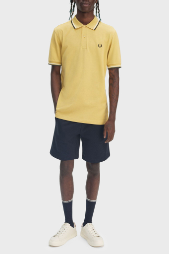 Fred Perry % 100 Pamuk Regular Fit Şerit Detaylı Düğmeli Erkek Polo Yaka T Shirt M3600 Y33 SARI - 3