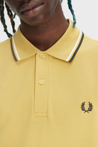 Fred Perry % 100 Pamuk Regular Fit Şerit Detaylı Düğmeli Erkek Polo Yaka T Shirt M3600 Y33 SARI - 4