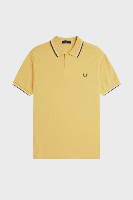Fred Perry % 100 Pamuk Regular Fit Şerit Detaylı Düğmeli Erkek Polo Yaka T Shirt M3600 Y33 SARI - 4