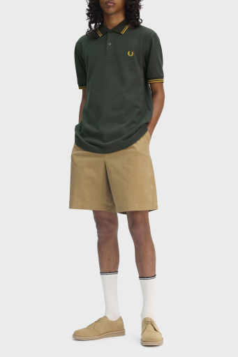 Fred Perry % 100 Pamuk Regular Fit Şerit Detaylı Düğmeli Polo Yaka Erkek T Shirt M3600 Y22 YEŞİL - 3