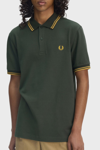 Fred Perry % 100 Pamuk Regular Fit Şerit Detaylı Düğmeli Polo Yaka Erkek T Shirt M3600 Y22 YEŞİL - 4