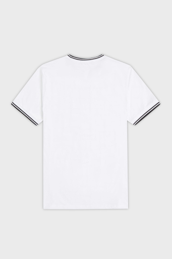 Fred Perry % 100 Pamuk Regular Fit Şerit Detaylı Sıfır Yaka Erkek T Shirt M1588 100 BEYAZ - 5