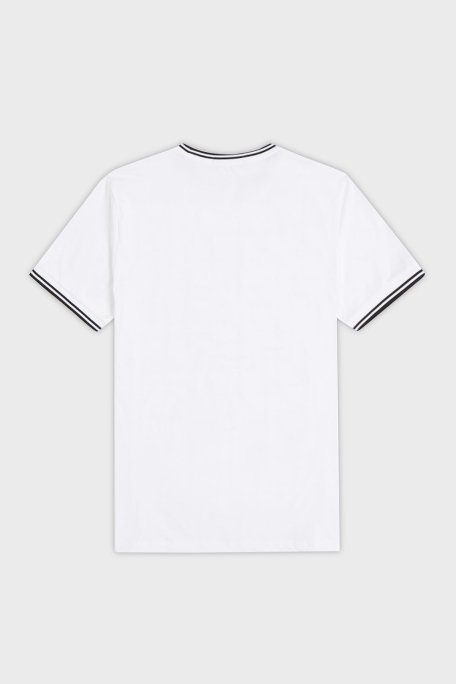 Fred Perry % 100 Pamuk Regular Fit Şerit Detaylı Sıfır Yaka Erkek T Shirt M1588 100 BEYAZ - 5