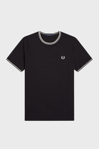 Fred Perry % 100 Pamuk Regular Fit Şerit Detaylı Sıfır Yaka Erkek T Shirt M1588 102 SİYAH - 5
